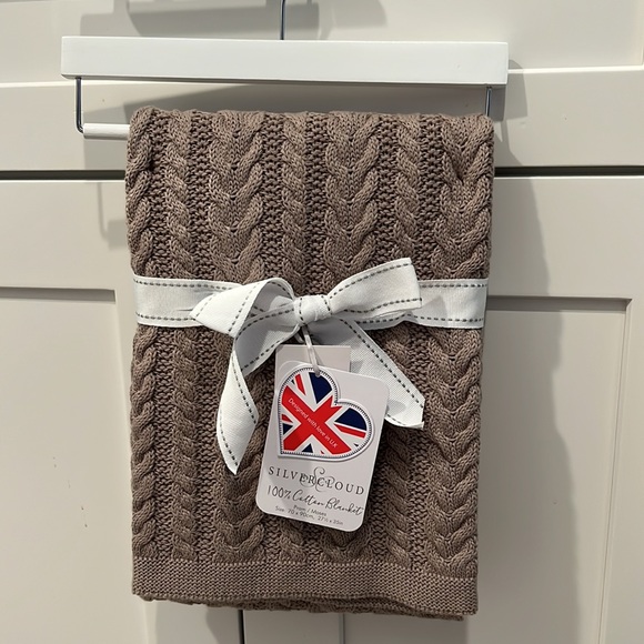 Silvercloud knit baby blanket stroller/pram 100%cotton brown color neutral new - Picture 8 of 8